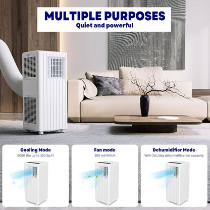 Mobiele Airconditioner – Verplaatsbare Airco – Koelapparaat – Ontvochtiger – Ventilator – 7.000 BTU – 3-In-1 Functie