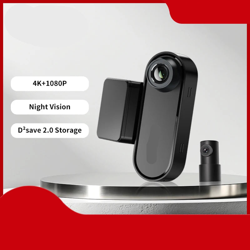 Dashcam voor Auto – Navigatiesysteem – 4K Dual Voor- en Achtercamera – GPS Navigatie – ADAS-ondersteuning – Nachtzicht – Spraakbesturing – Ultra HD Autocamera - QUORE