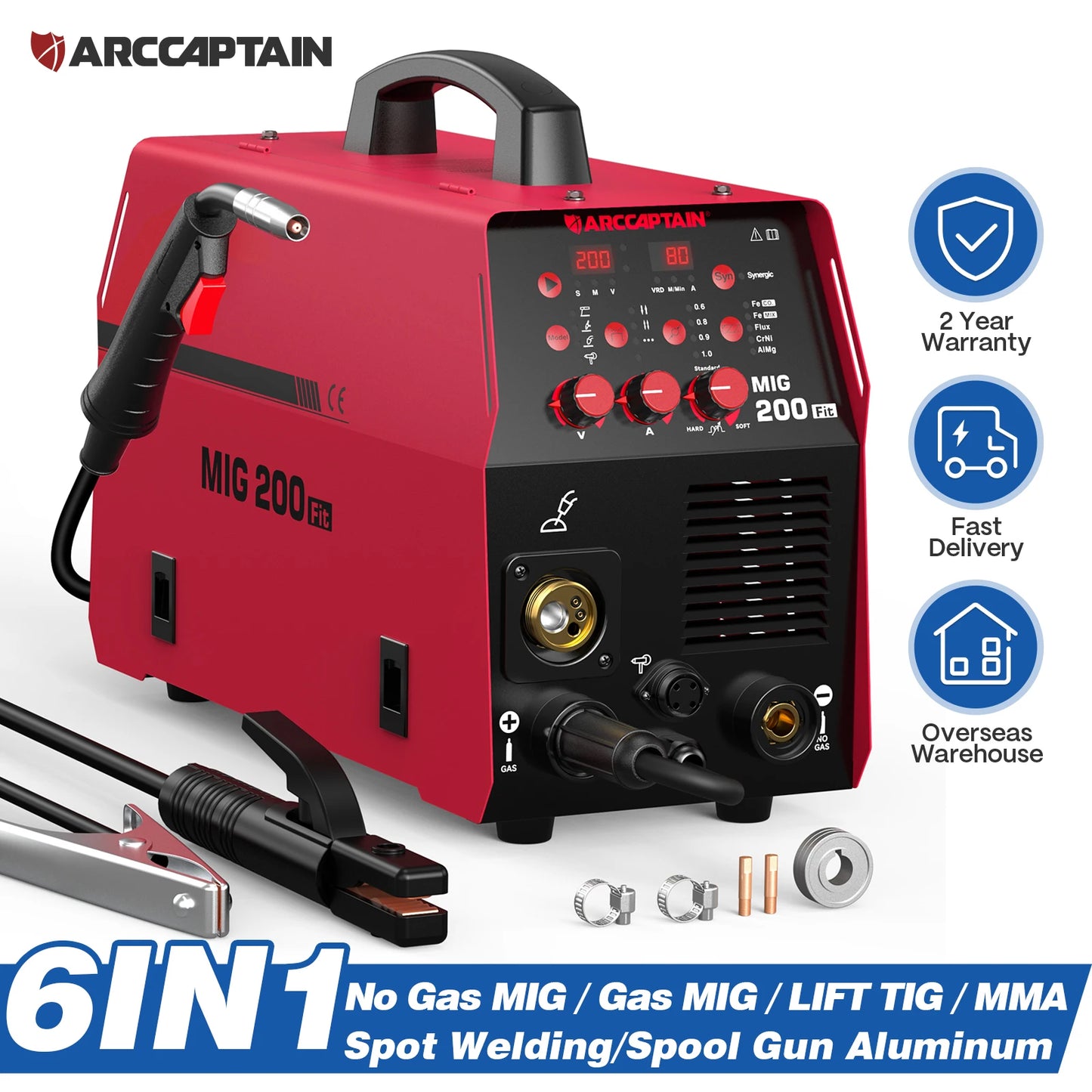 Lasmachine – Mig Lasmachine – Mig Mag Lasser – Tig Lasser – Spotlasser – 6-in-1 Multifunctioneel – 200 Ampère Vermogen
