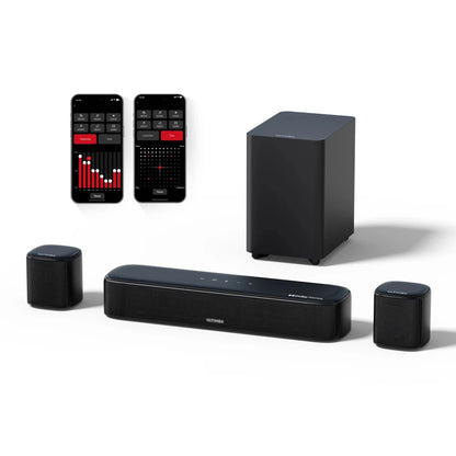 Soundbar - 5.1 - Soundbar met Subwoofer - Soundbar voor TV - Bluetooth - App Control - met RGB Verlichting - 280W Geluidssysteem - Zwart