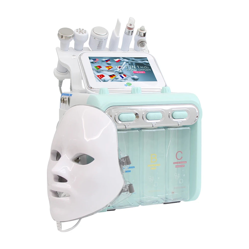 7-in-1 Hydro Dermabrasie Gezichtsmachine – Gezichtsreiniger – Microdermabrasie Apparaat – Huidverzorgingsapparaat – Facial Machine – Diepe Reiniging – Hydratatie & Huidverbetering
