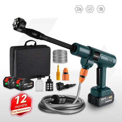 Draadloze Hogedrukreiniger - 200 Bar - 3500W Brushless Motor - Draagbare Ontwerp - 6-in-1 Spuitmond - Voor Auto - Tuin en Terras - Gebruiksvriendelijk - Zonder Accu