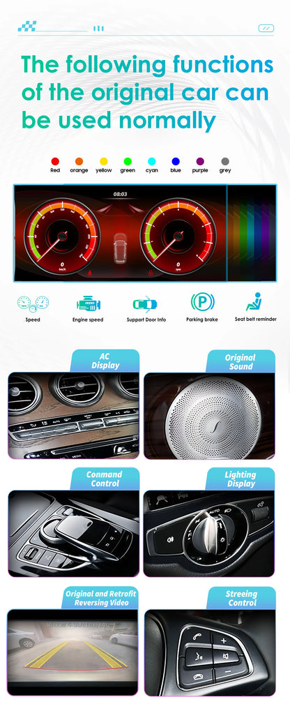 10.25"Carplay Android 13 Auto Car radio for Mercedes Benz W204/S204 C-Class NTG 4.0 4.5 2008-2014 Autoradio mutimedia player fm