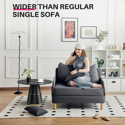 Slaapbank – Bedbank – Ligbank – Zetelbed – Compact Ontwerp – Stevig Houten Frame – Comfortabel Schuimkussen - Grijs - QUORE