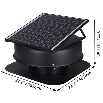 Zonne-Energie Ventilator – Zolderventilator – Duurzame Ventilator – Energiezuinige Ventilator – Zonnepaneel – 1230 CFM – Automatische Temperatuurregeling