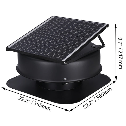 Zonne-Energie Ventilator – Zolderventilator – Duurzame Ventilator – Energiezuinige Ventilator – Zonnepaneel – 1230 CFM – Automatische Temperatuurregeling