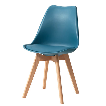 Eetkamerstoel – Stoel – Kuipstoel – Bistrostoel – Beukenhouten Poten – Synthetisch Leder – Comfortabele Foamvulling