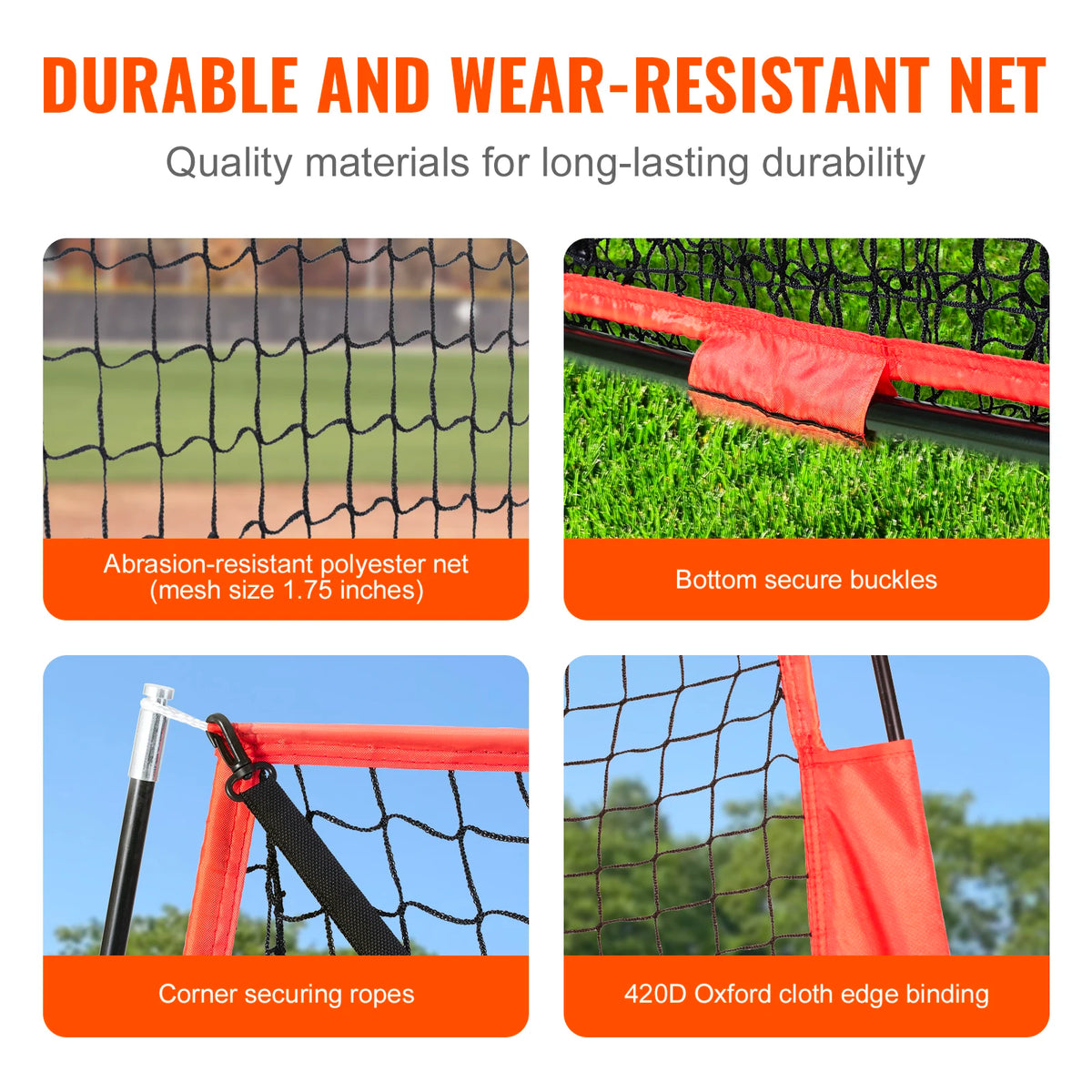 Rebounder - Softbal-rebounder - Bal - Softbal - Honkbal - 7ft x 7ft - voor Slaan Vangen Werpen - met Draagtas Balverzamelaar - QUORE
