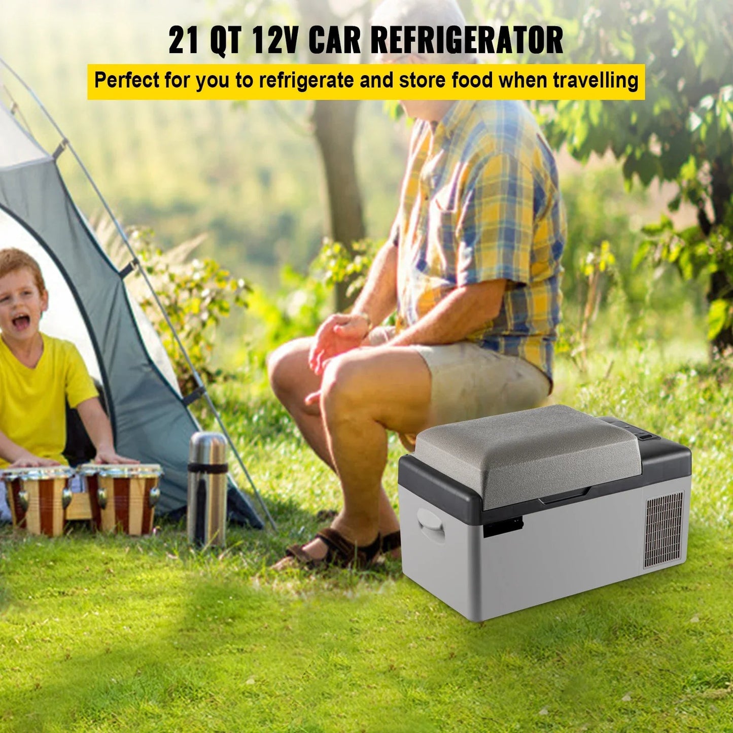 Autokoelkast - Koelbox - Elektrische Koelbox - Compressorkoelkast  - 22L - 12/24V DC en 110-240V AC - Draagbare - Mini Elektrische Koeler - Geschikt voor Auto, RV, Camping en Thuisgebruik