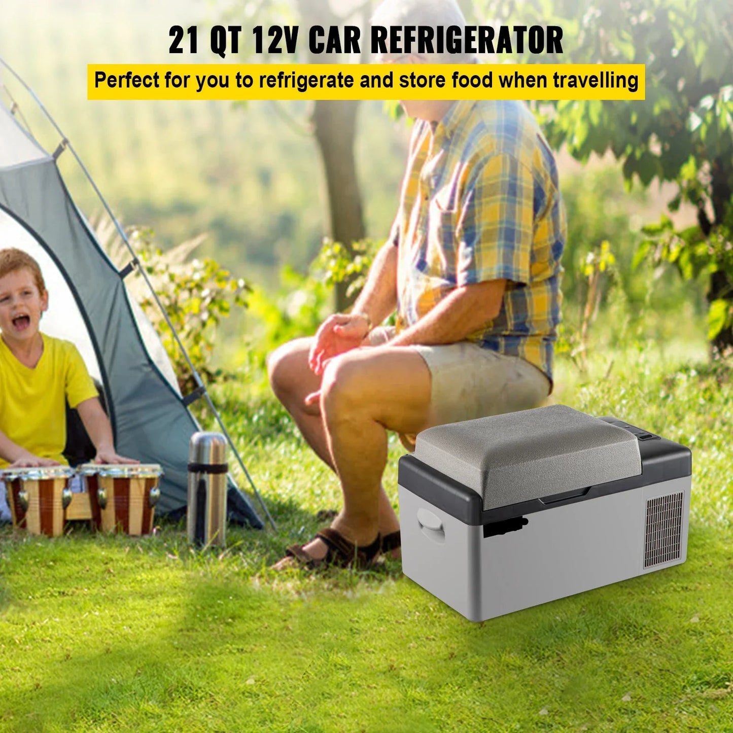 Autokoelkast - Koelbox - Elektrische Koelbox - Compressorkoelkast  - 50L - 12/24V DC en 110-240V AC - Draagbare - Mini Elektrische Koeler - Geschikt voor Auto, RV, Camping en Thuisgebruik