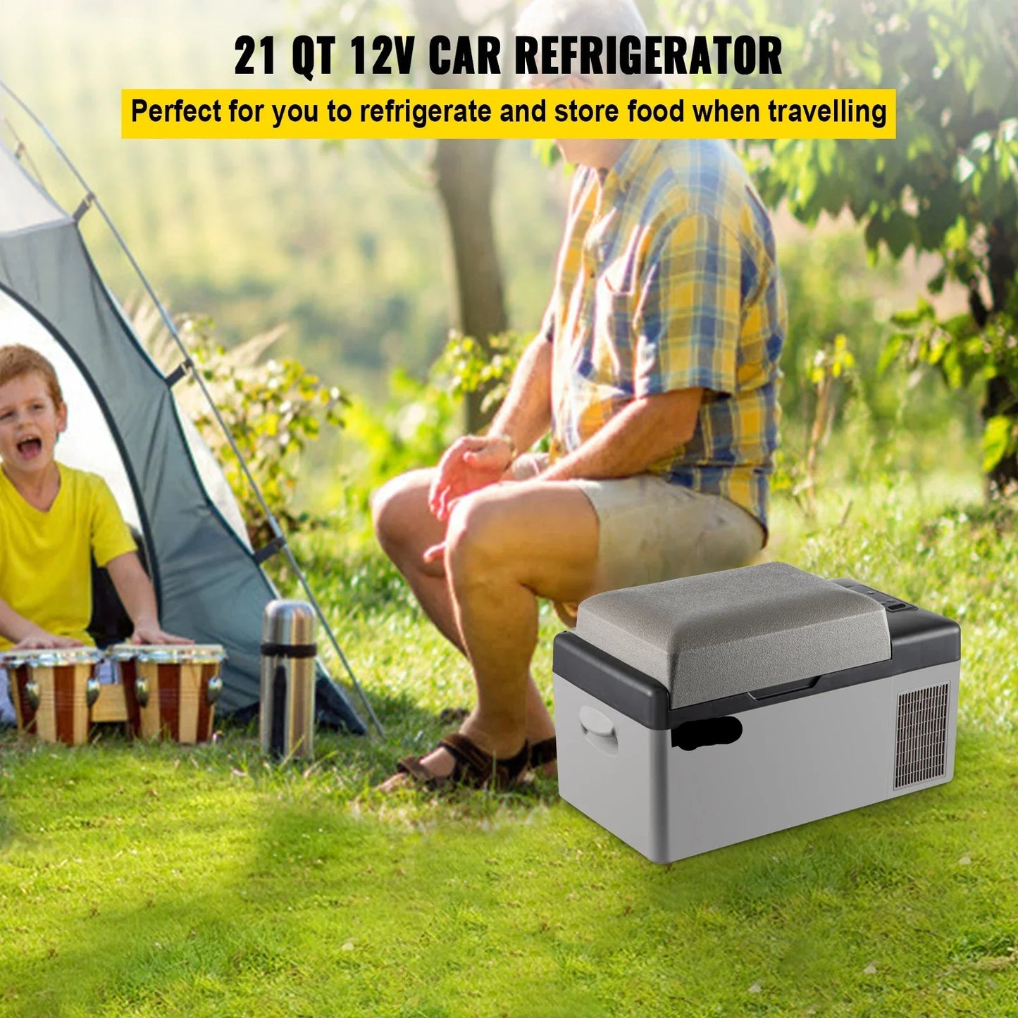 Autokoelkast - Koelbox - Elektrische Koelbox - Compressorkoelkast  - 35L - 12/24V DC en 110-240V AC - Draagbare - Mini Elektrische Koeler - Geschikt voor Auto, RV, Camping en Thuisgebruik