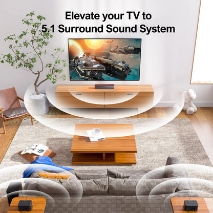 Soundbar - Speaker - Soundbars Draadloze Subwoofer & Achterluidsprekers - Box - 5.1 Virtuele Surround Soundbar – Home Theater 3D Surround Sound Systeem - QUORE