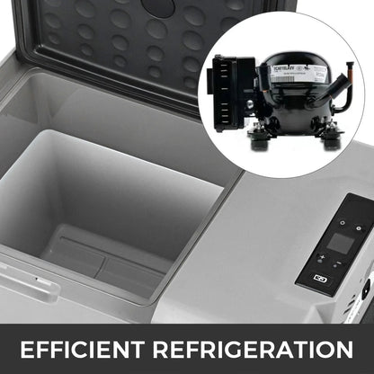 Autokoelkast - Koelbox - Elektrische Koelbox - Compressorkoelkast  - 40L - 12V/24V - Draagbare - Mini Koelkast met Wielen en Uitschuifbaar Handvat - Kleine Koelkast met Diepvriesfunctie - Voor Auto, Caravan, Camping en Boot