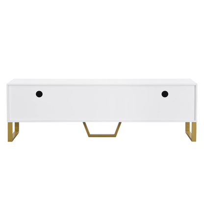 Hoogglans TV-meubel – Tv-kast – Media Meubel – Woonkamerkast – Opbergmeubel – Wit – MDF – 170x40x53 cm – 4 Deuren & 2 Lades