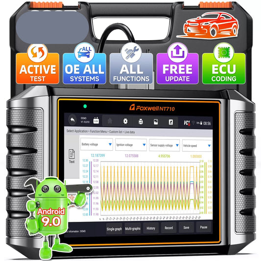 OBD2 Scanner – Auto Diagnosetool – Foutcode Lezer – Auto Scanner – Diagnosesysteem – 5,5 Inch Touchscreen – ECU-Codering - QUORE