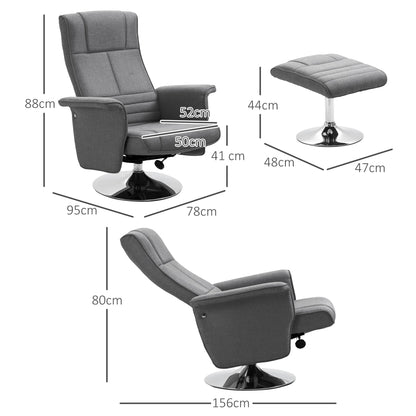Elektrische Relaxfauteuil – Massagefauteuil – Relaxstoel – Draaifauteuil – Comfortstoel – 8 Vibratiemassagepunten – Verstelbare Rugleuning