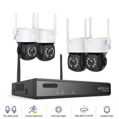 Draadloze Beveiligingscamera Set – Wifi Camera – Bewakingscamera – Camerasysteem – Surveillance Camera – 5MP Resolutie – Pan-Tilt 350° & 90° – IP66 Waterdicht – Nachtzicht Tot 20 Meter - QUORE