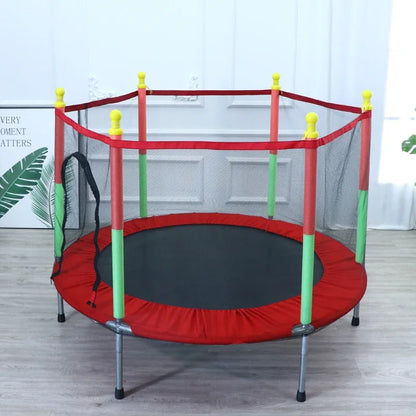 Mini Trampoline - Fitness Trampoline - voor Kinderen - Veiligheidsnet - Indoor Sport - Max. Gewicht 100KG - Rood