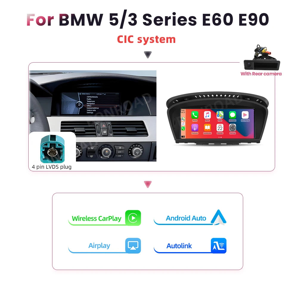 Draadloze Carplay Touchscreen – Multimedia Speler – Auto Radio – Navigatiesysteem – Smartphone Integratie – 8,8 Inch Scherm – Ingebouwde GPS & Achteruitrijcamera