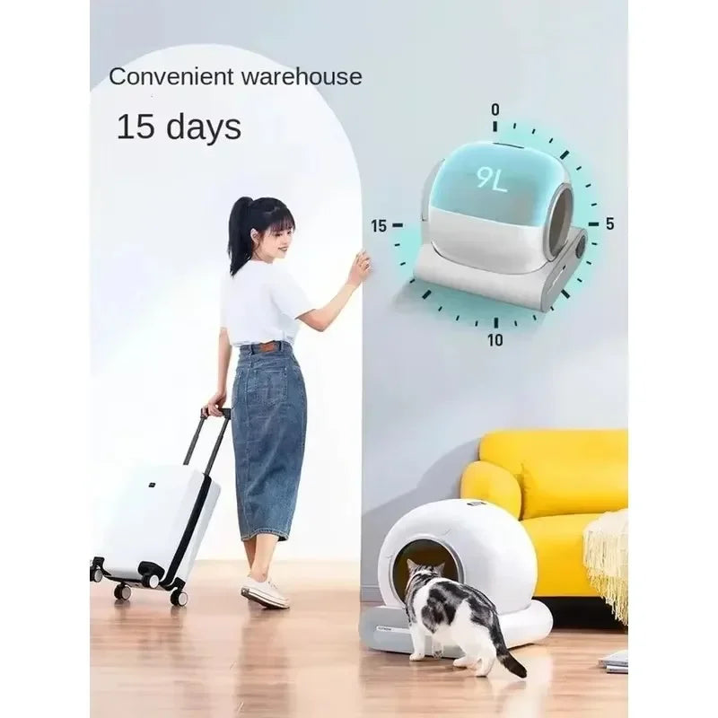 Automatische Kattenbak - Slimme Kattenbak - Zelfreinigende Kattenbak - App-gestuurd - 65L - Katten Toilet Systeem - Extra Grote - voor Katten