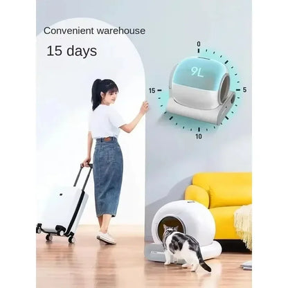 Automatische Kattenbak - Slimme Kattenbak - Zelfreinigende Kattenbak - App-gestuurd - 65L - Katten Toilet Systeem - Extra Grote - voor Katten