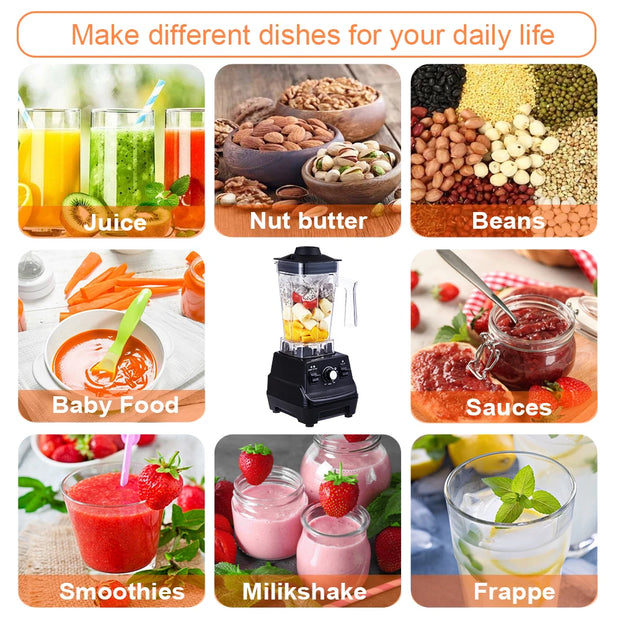 Blender - Smoothie Blender - Blender on the go - Smoothie maker - Smoothie maker - 1800W - BPA-free double pot of 1.8 liter and 0.6 liter - Red