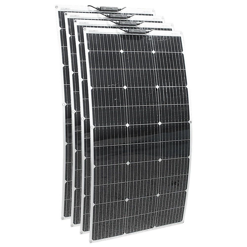 Zonnepanelen - Zonnepaneel - Monokristallijne - 400W - Flexibele - Waterdichte - Voor Camping - Huis - Auto - Off-Grid 12V Systeem - 4 Stuks