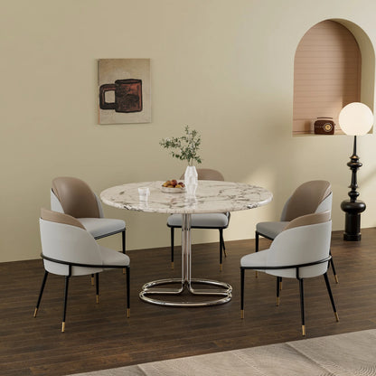 Eetkamerstoelen – Stoelen – Dining Chairs – Comfortabele Stoelen – Microvezel PU-Leder – Massief Eucalyptus Hout – 150 Kg Draagkracht - Set van 2 - Bruin - QUORE