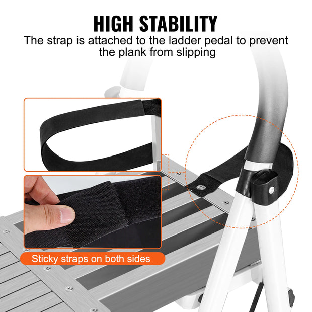 Plank - Steigerplank - Steiger Aluminium Plank - Telescopische Steigerplank - Steigerplank - 8-13 ft - 500lbs Draagvermogen - 12,5 inch Breedte - Aluminium Plank