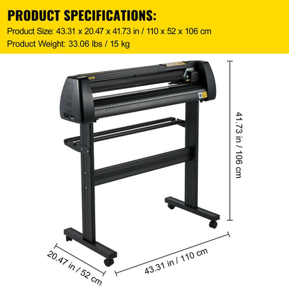 34-inch Vinyl Snijplotter – Vinyl Cutter – Snijmachine – Plotter – Stickersnijder – Hoge Precisie 0,01 mm – Instelbare Snijsnelheid en Druk