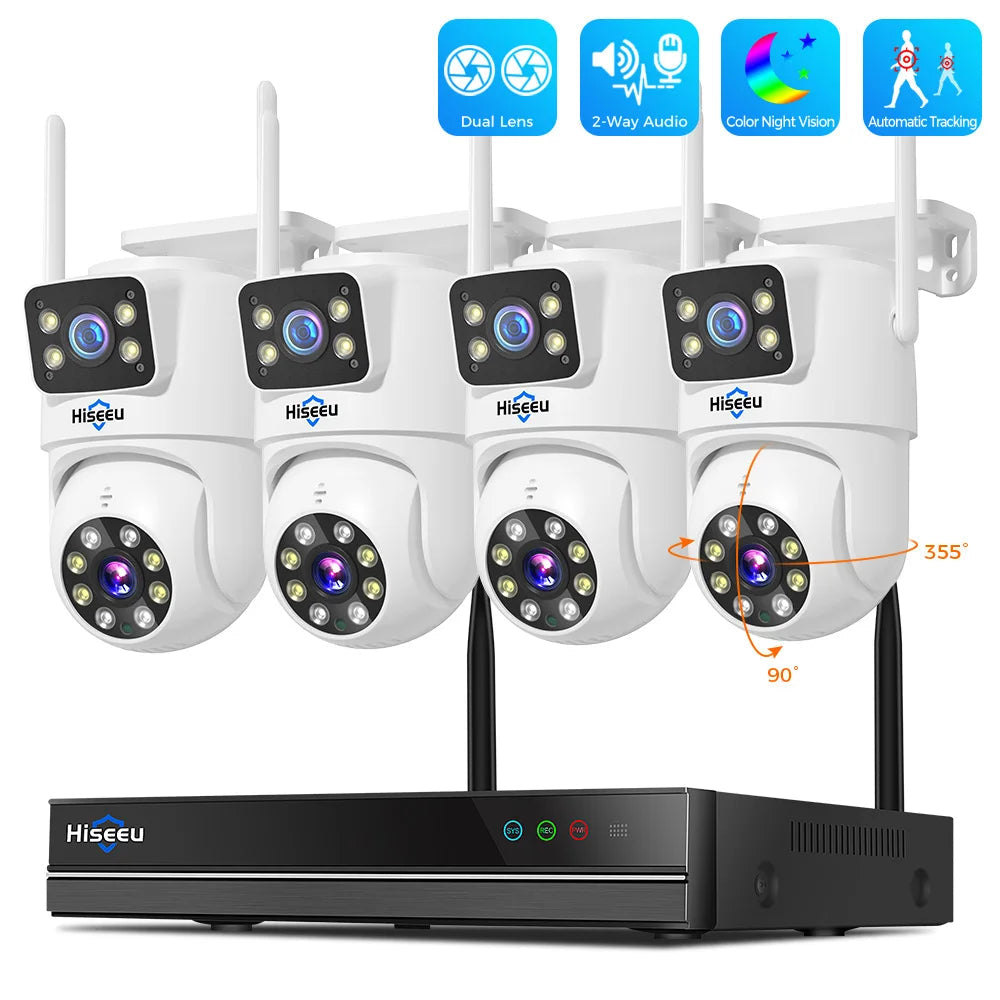 Beveiligingscamera Set – Camerabewaking – CCTV Systeem – IP Camera – Beveiligingssysteem – 16-kanaals NVR – 6MP Dual Lens Wifi Camera’s – Automatische Persoonsvolging – Full Color Nachtzicht - QUORE