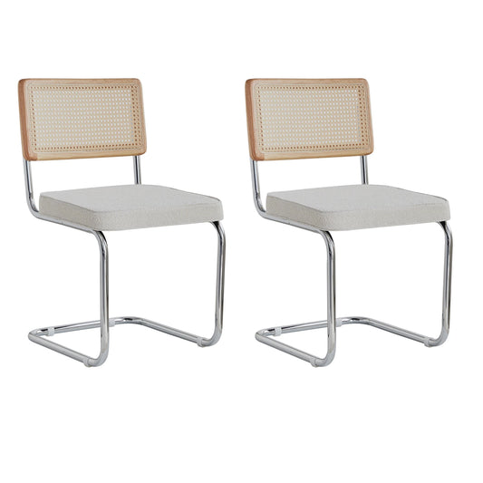 Set of 2 / 4 Vintage Dining Chair Plastic Rattan Chair Home Bedroom Desk Back Stool Bow Grain Velvet Cushion Seat Black / White