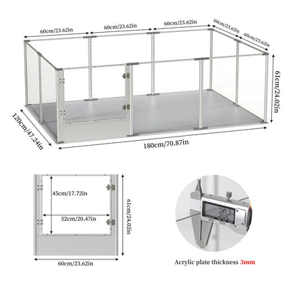 Hondenren – Hondenbox – Speelren – Knaagdierenren – Transparant Acryl – 180x120 Cm – Krasbestendig