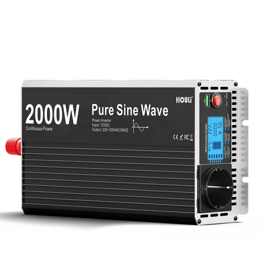 Spanningsomvormer – Omvormer – Inverter – DC naar AC Converter – Zuivere Sinusgolf – 2000W Continu Vermogen – 4000W Piekvermogen met Afstandsbediening en Digitaal Display