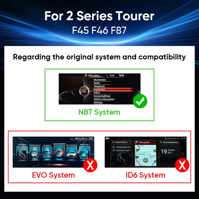 Ainavi 12.3” Wireless Carplay Android Auto Car Radio For BMW 2 Series Tourer F45 F46 F87 NBT ID6 DSP Multimedia GPS Autoradio