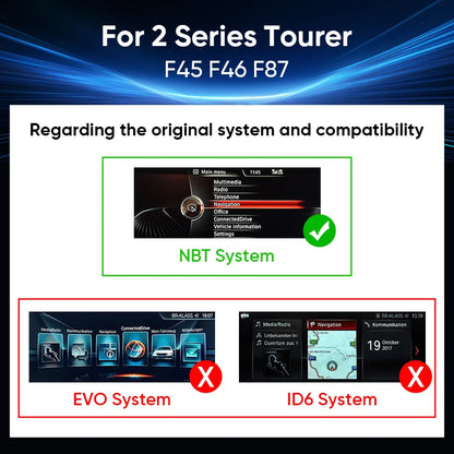 Ainavi 12.3” Wireless Carplay Android Auto Car Radio For BMW 2 Series Tourer F45 F46 F87 NBT ID6 DSP Multimedia GPS Autoradio