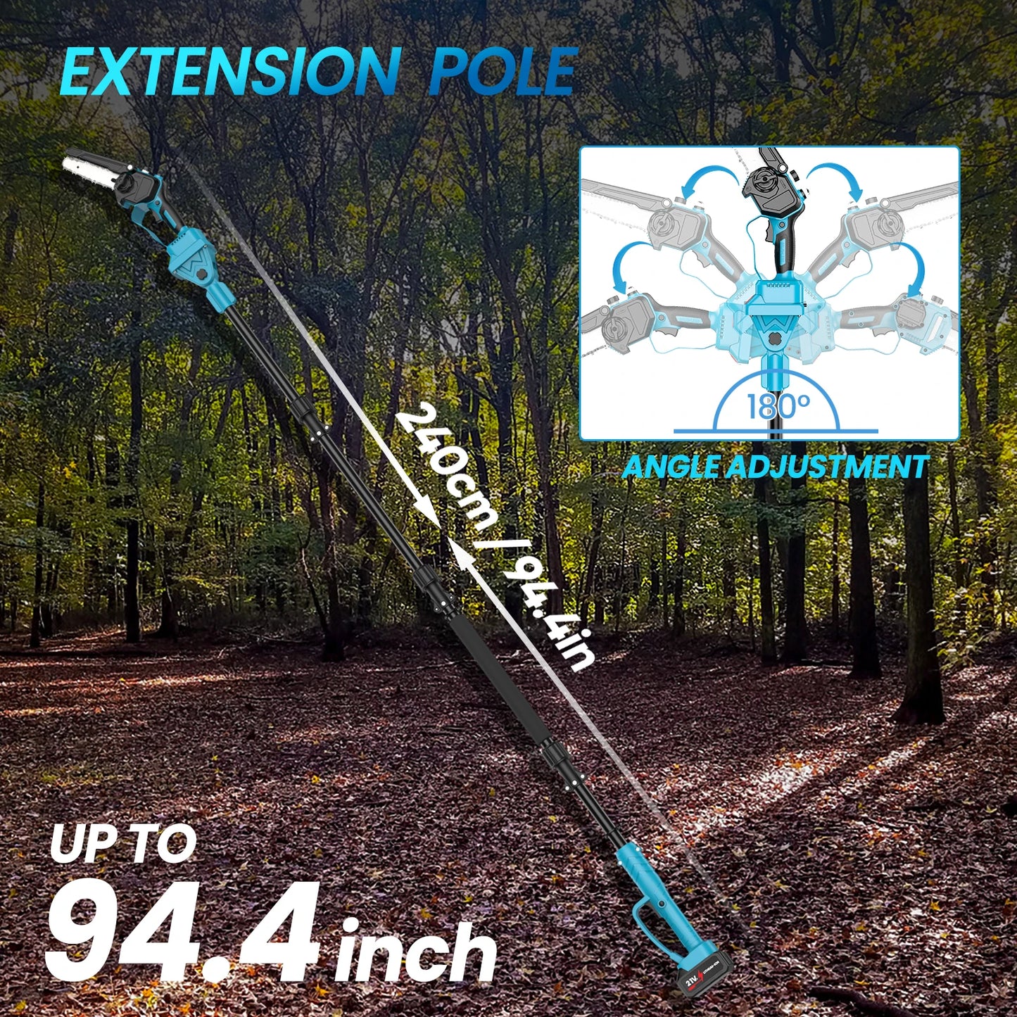 Brushless 600W Telescoping Pole Electric Chainsaw 8inch 2in1 High Branch Saw Garden Power Tool For 21V 18V Battery
