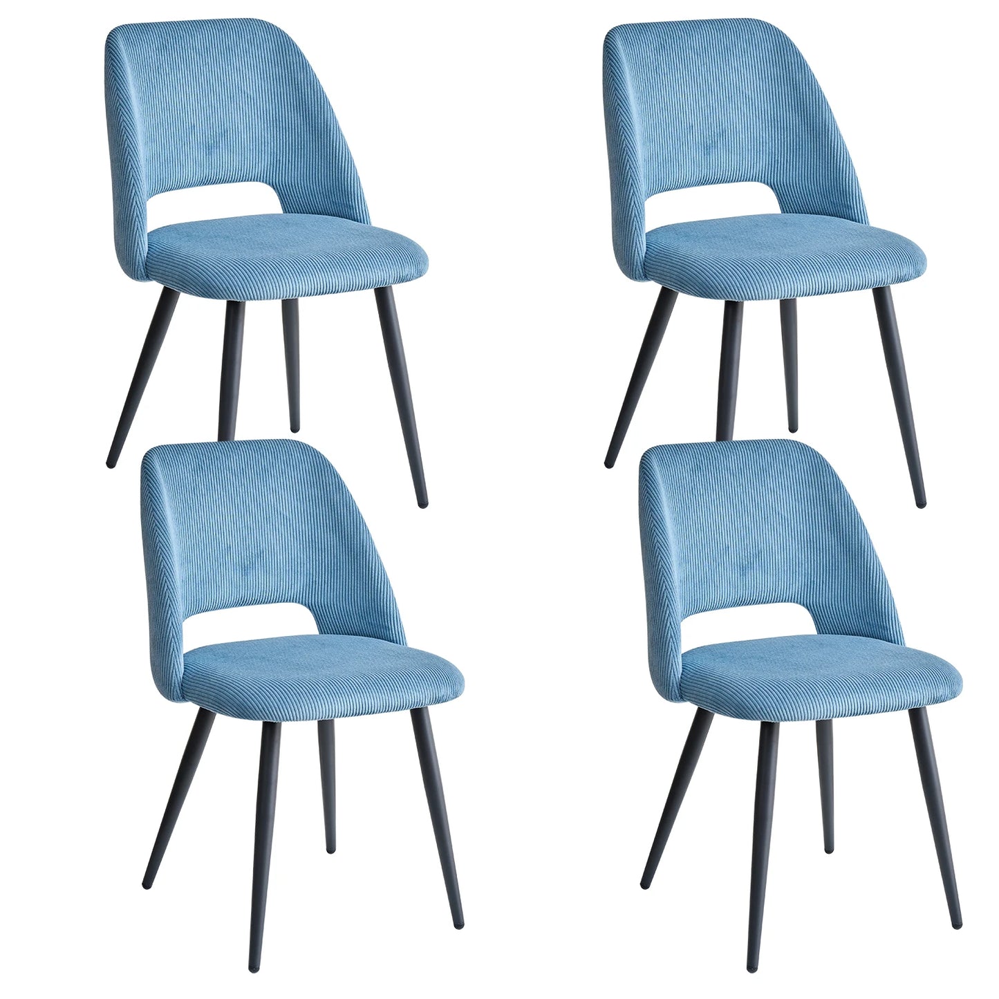Set of 2/4/6 Stylish Corduroy Dining Chair - Soft Fabric Seat, Ergonomic Design, Suitable for Family Dining Space