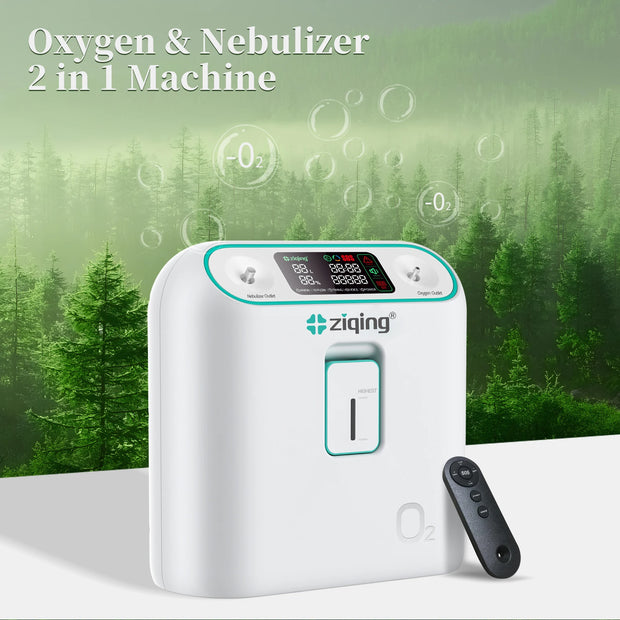 Zuurstofconcentrator - Oxygen Concentrator - Zuurstofpomp - Luchtreiniger - Pollen - Zuurstof - Draagbaar - 96% Concentratie - 1L-8L - Zuurstof Generator - Wit