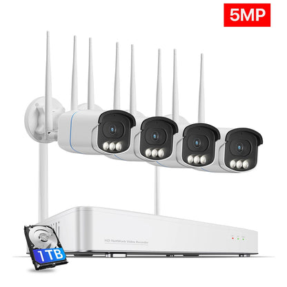 Beveiligingscamera – Bewakingscamera – Beveiligingssysteem – Camerabewaking – 5MP – Nachtzicht Met Kleuren – IP66 Waterdicht - 4 Stuks