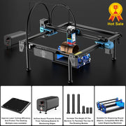 Laser Graveermachine - 40W laser - op APP bestuurbaar - Laser Cutter - Laser Graveer - Compleet - Metaal - met Accessoires - QUORE