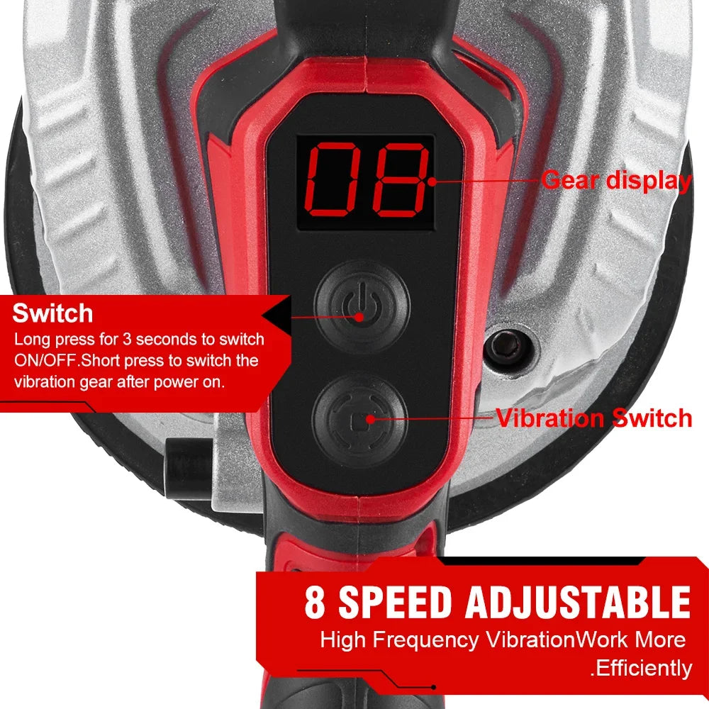 Tegeltiller - Elektrische - Tegelzuignap -Tegeldrager - Draadloze -10,000RPM - 5 Snelheden - Stenenklem - Vloervibrator - Aanpasbare Trilfrequentie - Voor Het Betere Tegelwerk - 18V Accu -150 kg Draagkracht - Zonder Accu