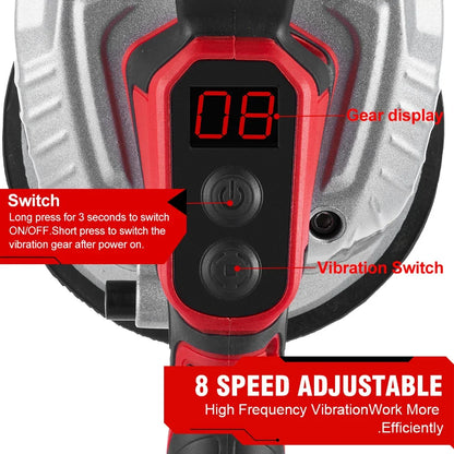 Tegeltiller - Elektrische - Tegelzuignap -Tegeldrager - Draadloze -10,000RPM - 5 Snelheden - Stenenklem - Vloervibrator - Aanpasbare Trilfrequentie - Voor Het Betere Tegelwerk - 18V Accu -150 kg Draagkracht - Zonder Accu