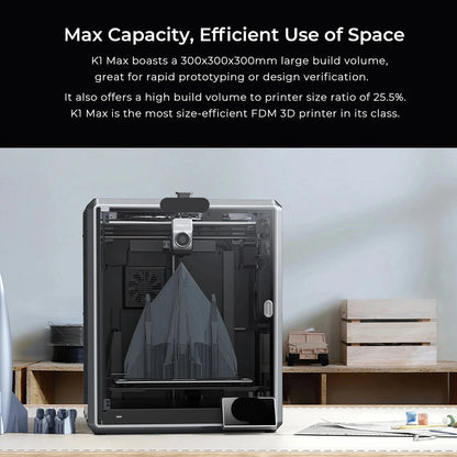 K1 Max 3D-printer – FDM Printer – 3D Printmachine – Additive Fabricator – Rapid Prototyper – Groot Bouwvolume 300x300x300 mm – Supersnelle Printsnelheid 600 mm/s