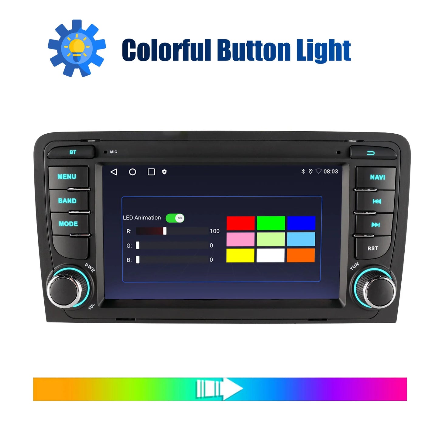 ESSGOO Android 14 Car Multimedia Video Player 2+64G Wireless CarPlay Auto For Audi A3 8P (2003-2012) Touch Screen Car Radio