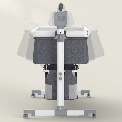 Electric Baby Bassinet Automatic Rocking Crib with Bluetooth Music Timer Adjustable Swing Modes for Newborn Sleep and Relaxation