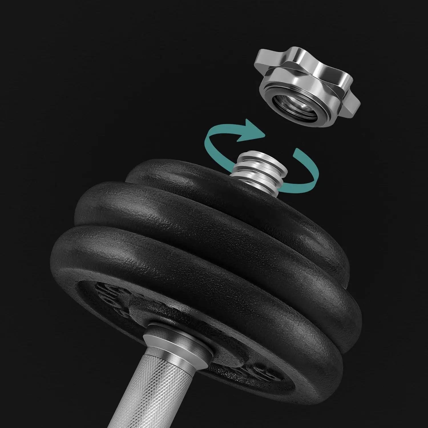 Halterset - Dumbells - 20/30/40kg - Verstelbare - Halterstang Met Gewichten – Voor Krachttraining - en Fitness - Duurzame Gewichtsplaten - Zwart - QUORE