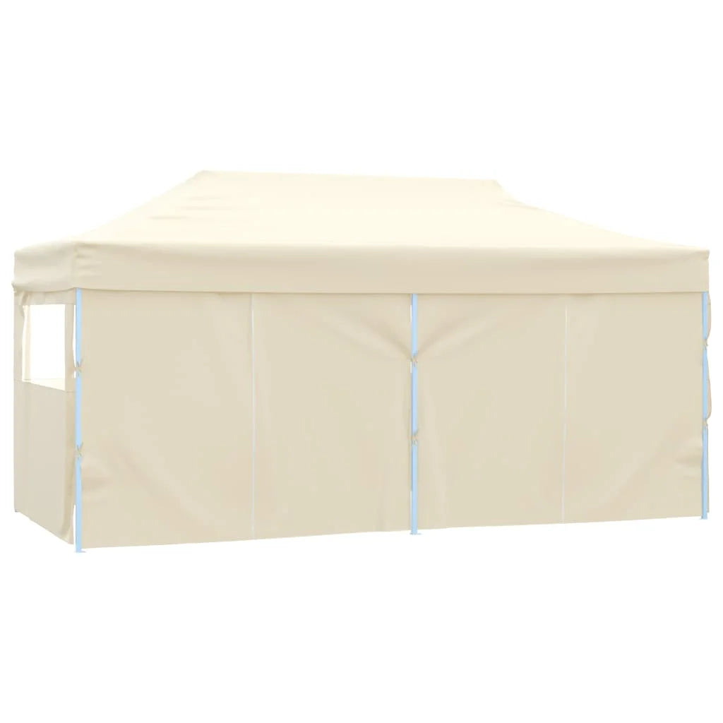 Opvouwbare Tent – Tuinpaviljoen – Partytent – Ontvangsttent – Markttent – Campingtent – 3x6 Meter – Waterafstotend 600D Oxford – Gepoedercoat Stalen Frame - Beige