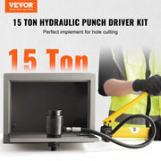 Vevor - Hydraulic Press - Hydraulic Punch - 15Ton Hydraulic Knockout Punch Driver Kit - Hole Opener