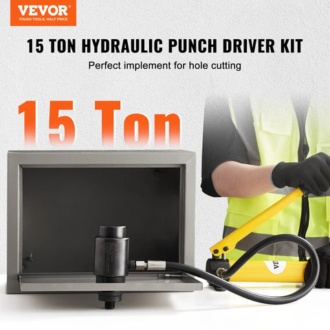 Vevor - Hydraulic Press - Hydraulic Punch - 15Ton Hydraulic Knockout Punch Driver Kit - Hole Opener